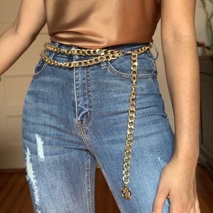Gold chain belt